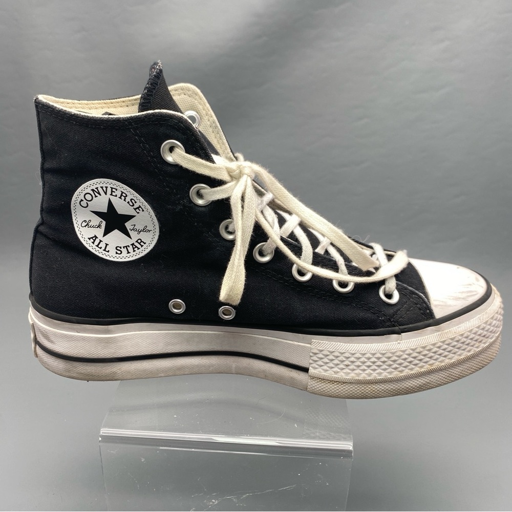 Converse All Star Chuck Taylor High Top Black Sneakers Sz Women 8 - Picture 4 of 10